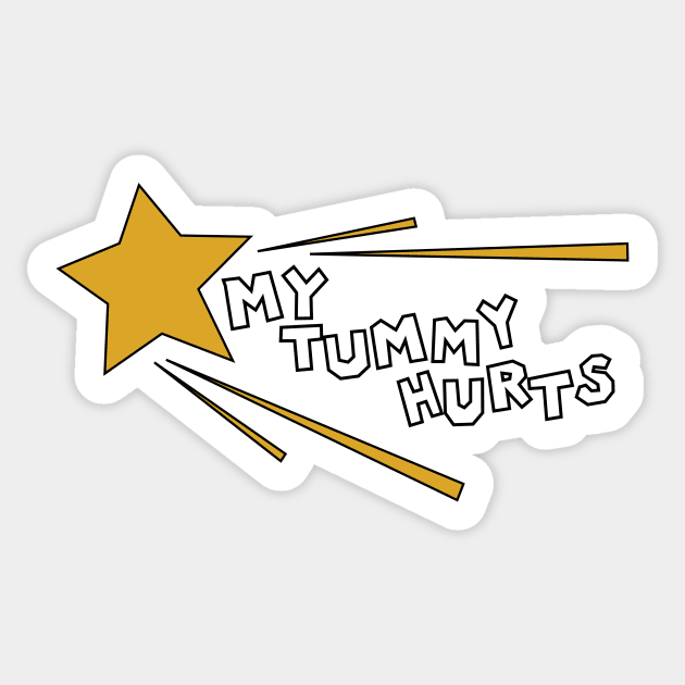 MY TUMMY HURTS Sticker by artbyemuu